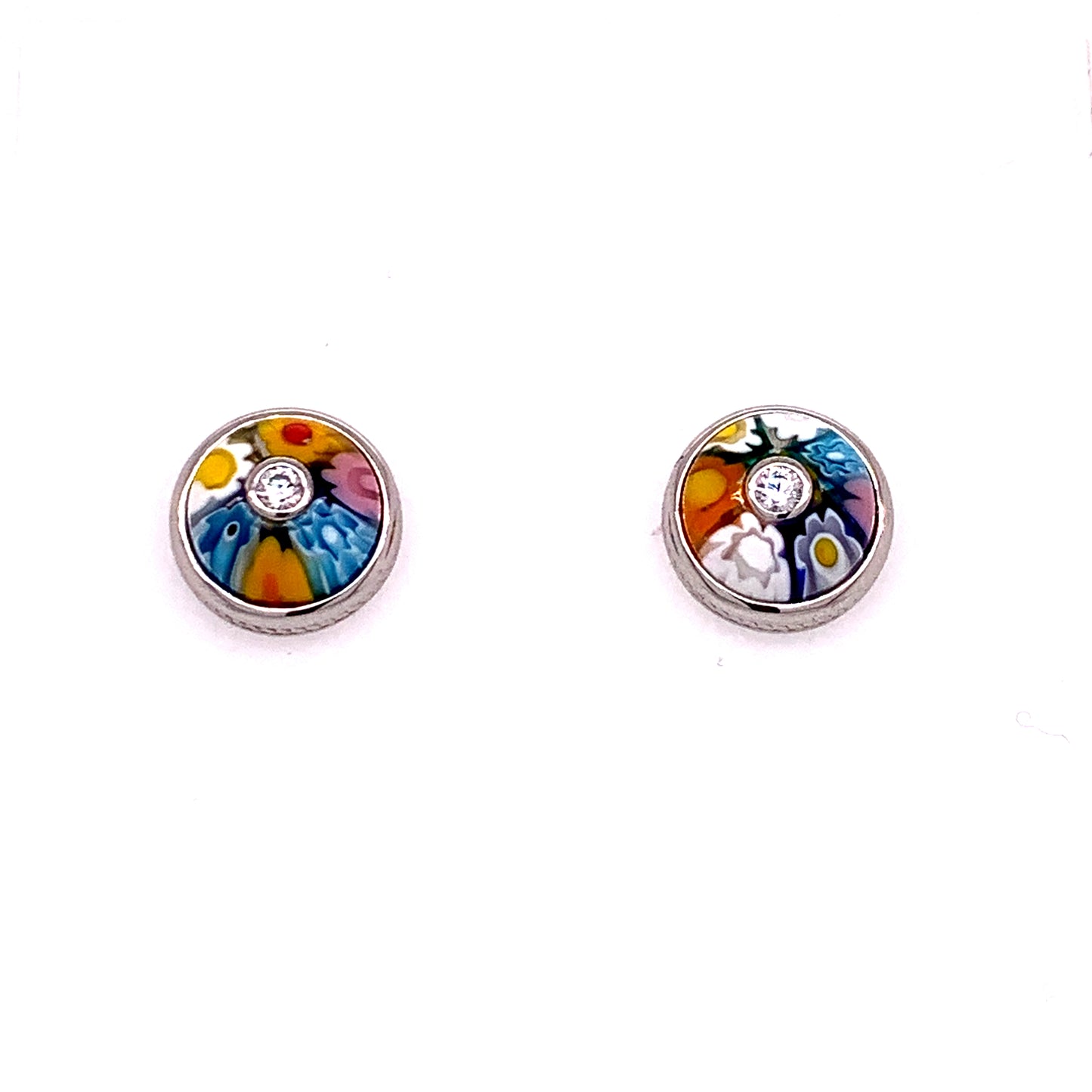 Round Murano Glass Stud Earrings