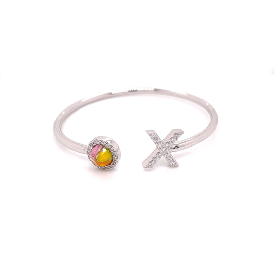 Millefiori Multicolor Cuff "O X" Bracelet